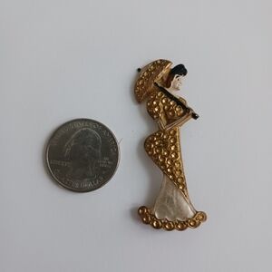 Antique Gold Lady Brooch